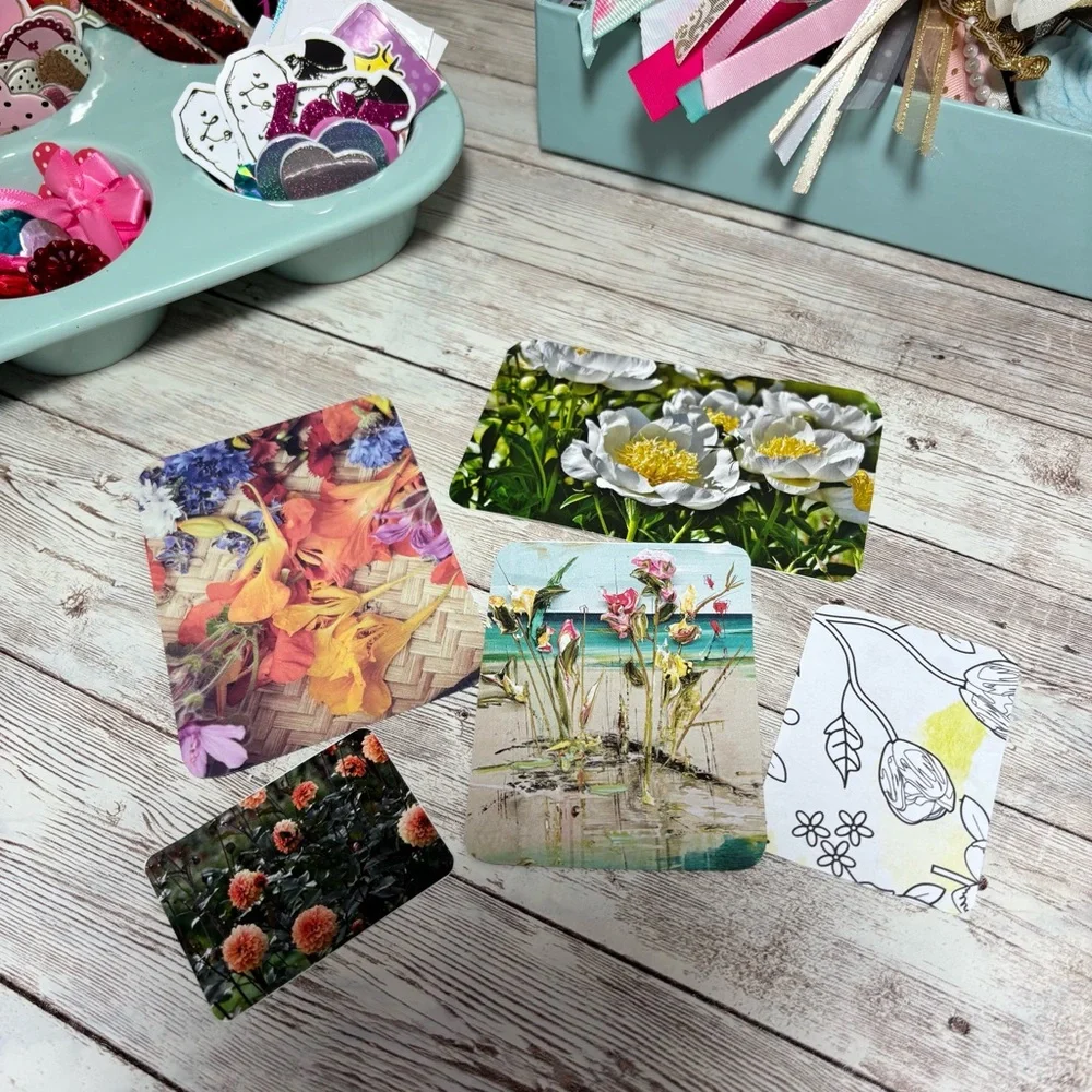Junk Journal Floral Themed Paper Scrap Pack Kit Collage Scrapbook Planner Spring - Picture 6 of 10